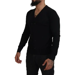 Black Cashmere Button Down Cardigan Sweater