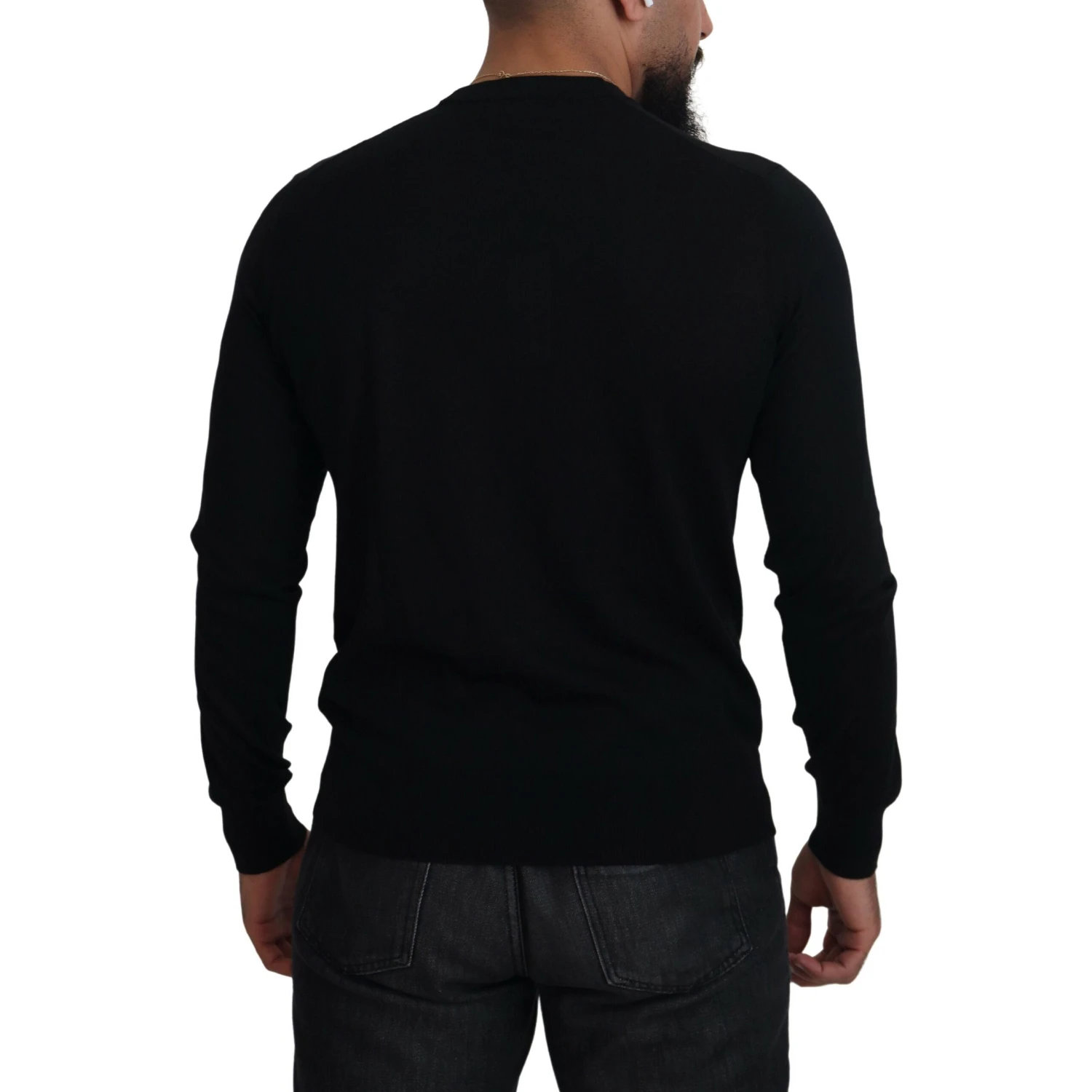 Black Cashmere Button Down Cardigan Sweater