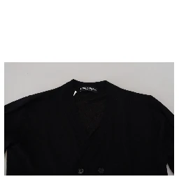 Black Cashmere Button Down Cardigan Sweater