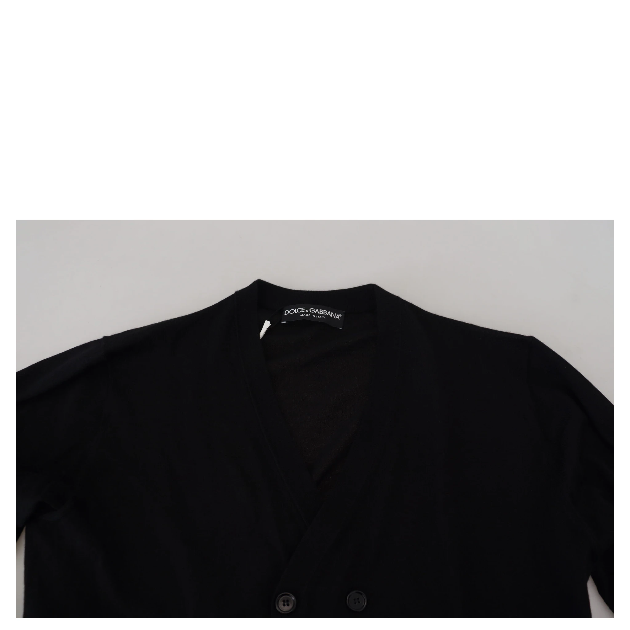 Black Cashmere Button Down Cardigan Sweater