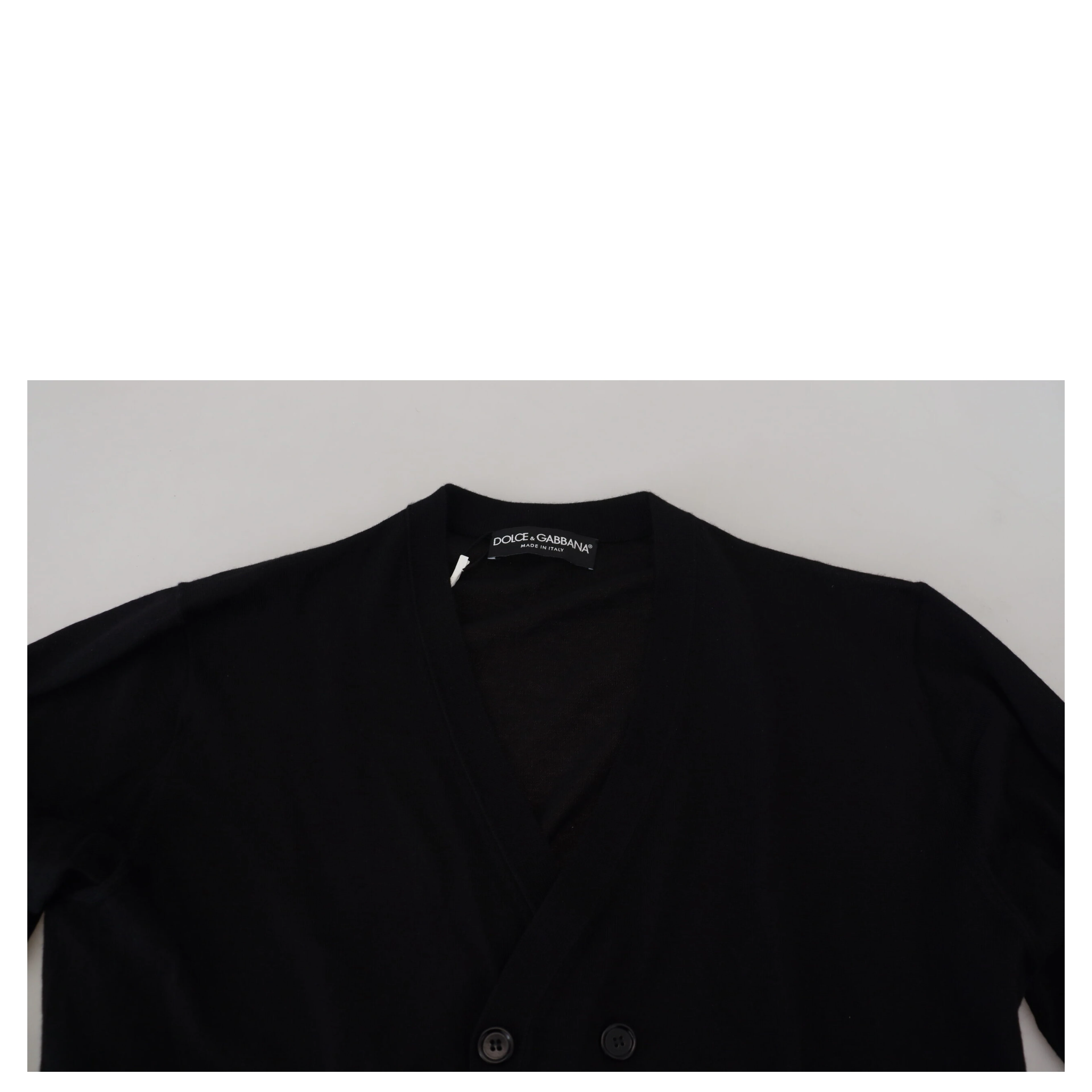 Black Cashmere Button Down Cardigan Sweater