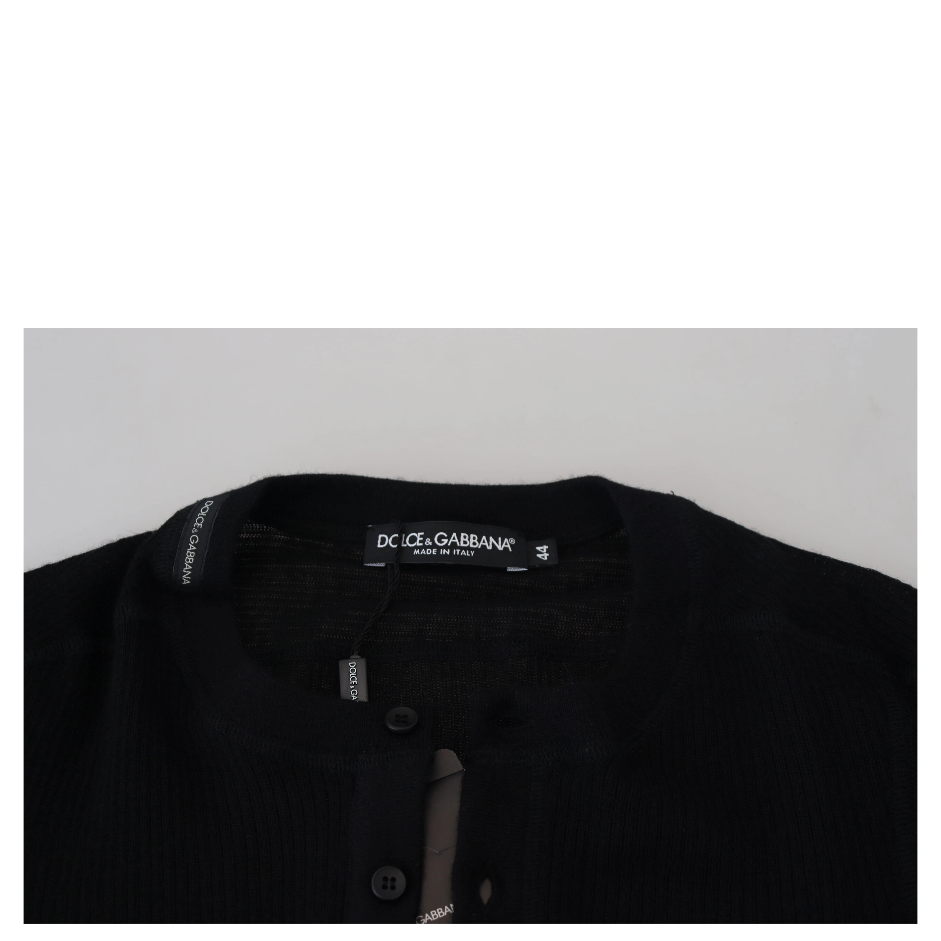 Black Cashmere Button Pullover Sweater
