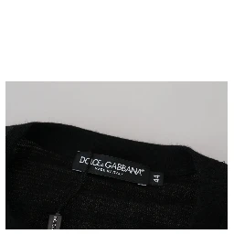 Black Cashmere Button Pullover Sweater