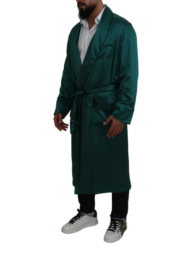 Green Silk Waist Belt Robe Sleepwear alternative