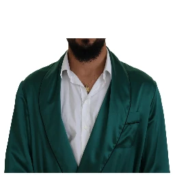 Green Silk Waist Belt Robe Sleepwear