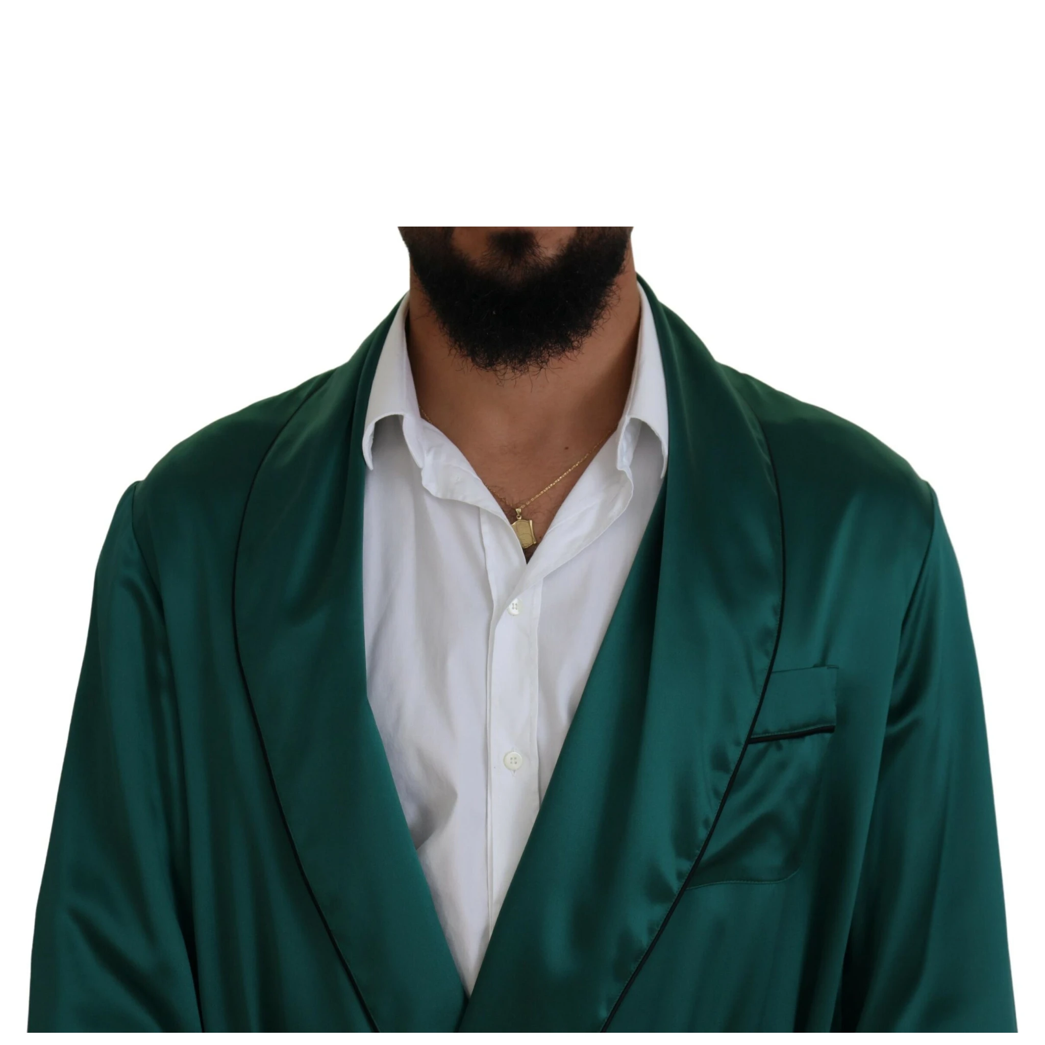 Green Silk Waist Belt Robe Sleepwear