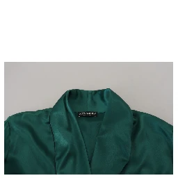 Green Silk Waist Belt Robe Sleepwear