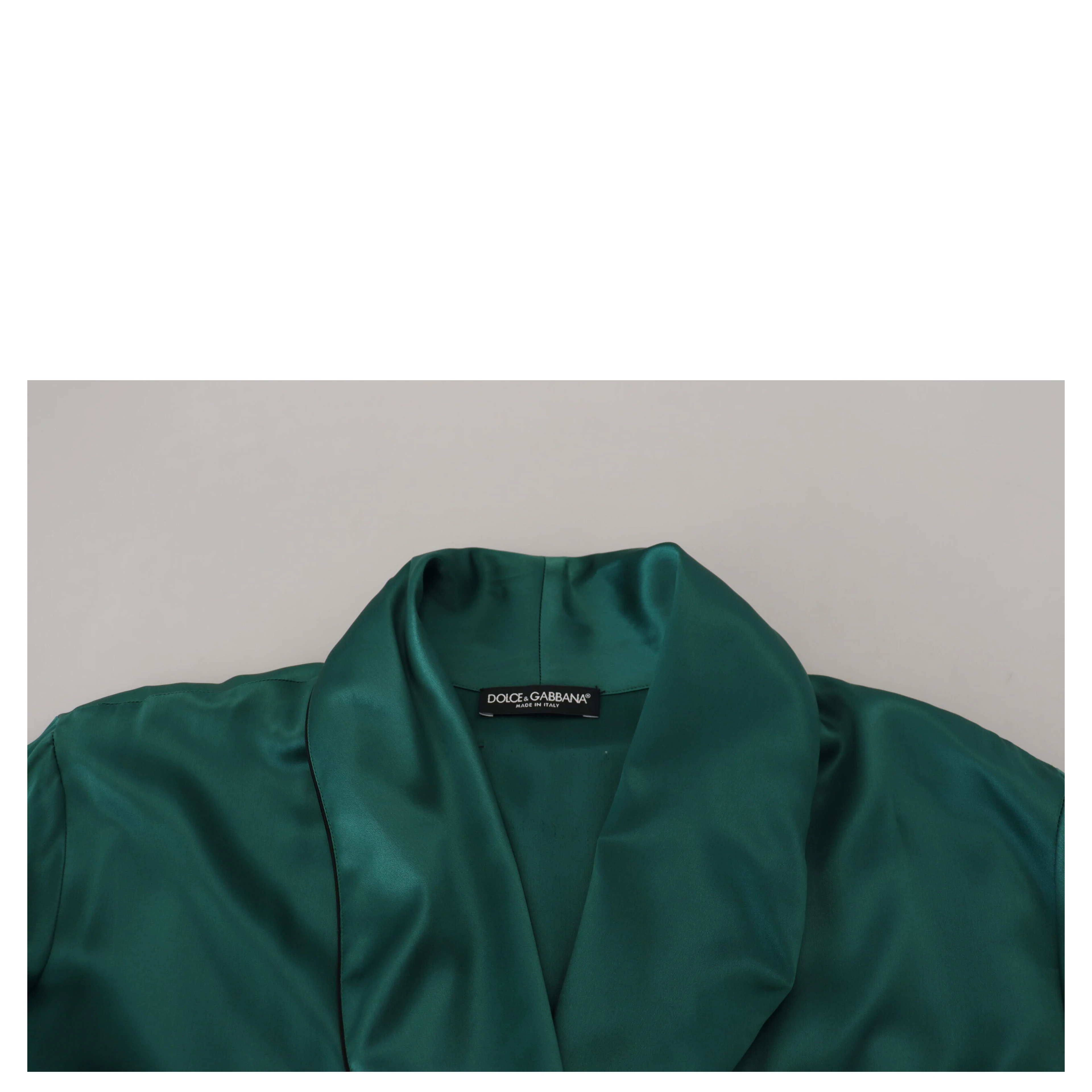Green Silk Waist Belt Robe Sleepwear