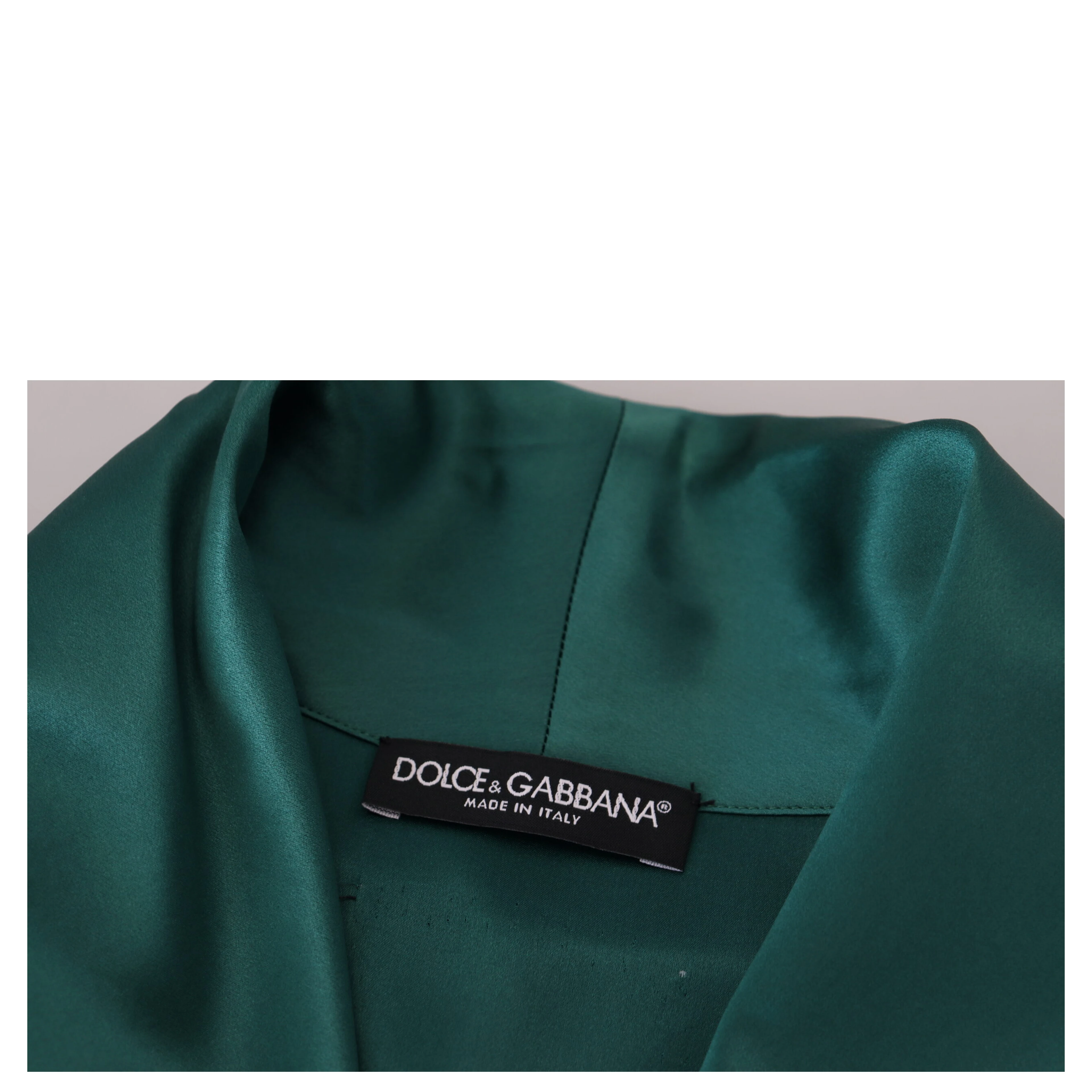 Green Silk Waist Belt Robe Sleepwear