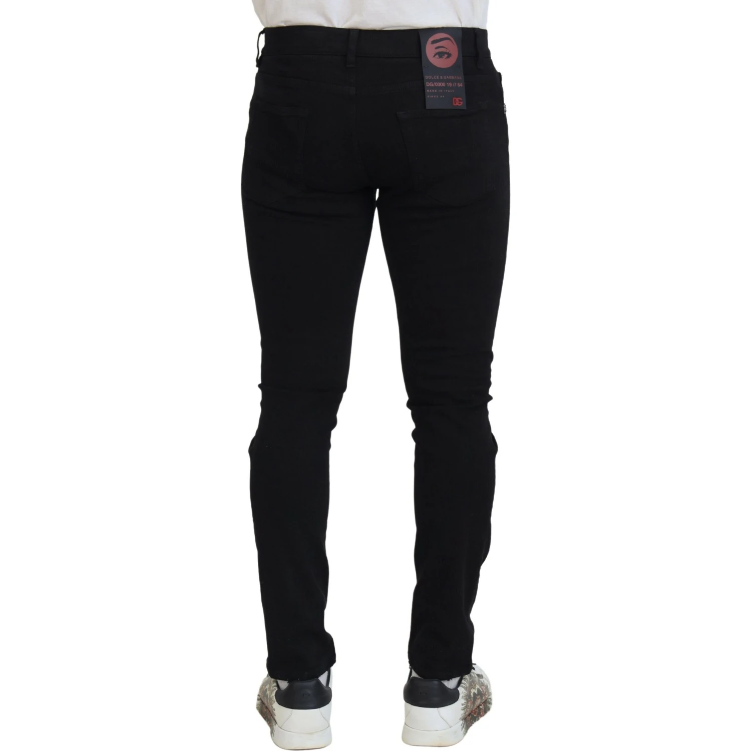 Black Slim Fit Tattered Denim Cotton Jeans