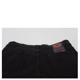 Black Slim Fit Tattered Denim Cotton Jeans