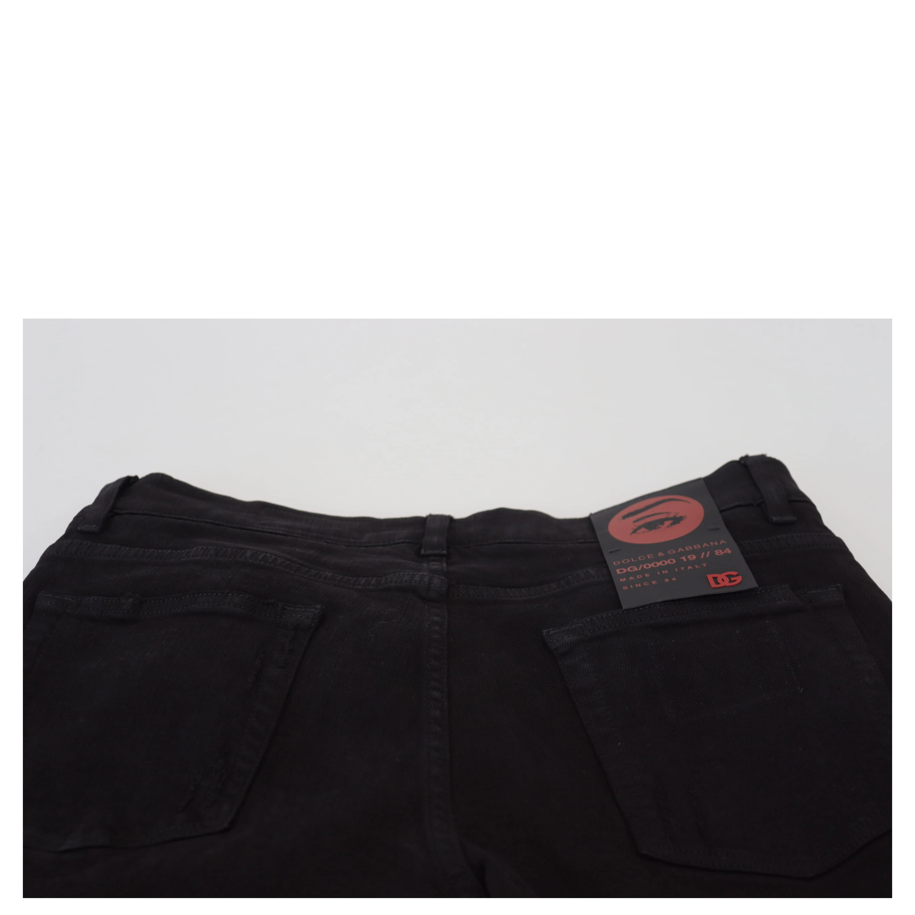 Black Slim Fit Tattered Denim Cotton Jeans