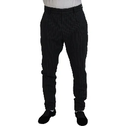 Dark Gray Stripes Chino Dress Pants
