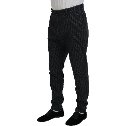 Dark Gray Stripes Chino Dress Pants