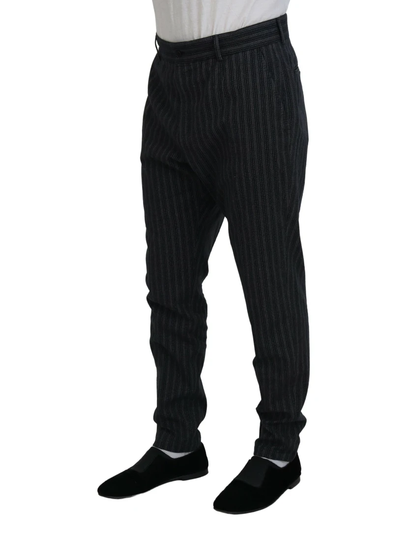 Dark Gray Stripes Chino Dress Pants