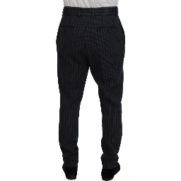 Dark Gray Stripes Chino Dress Pants