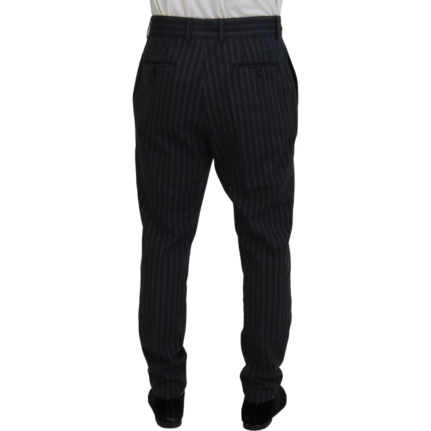 Dark Gray Stripes Chino Dress Pants