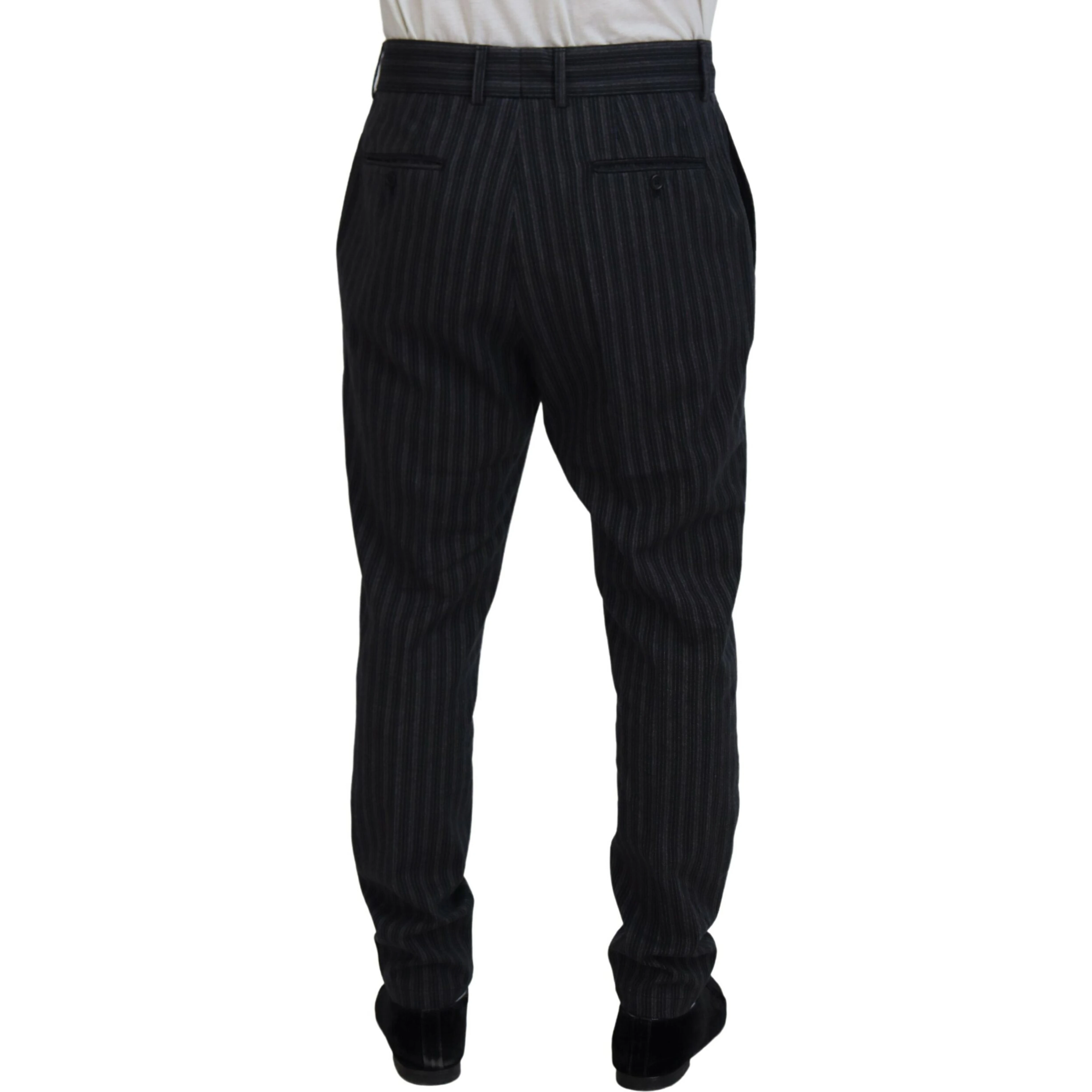 Dark Gray Stripes Chino Dress Pants