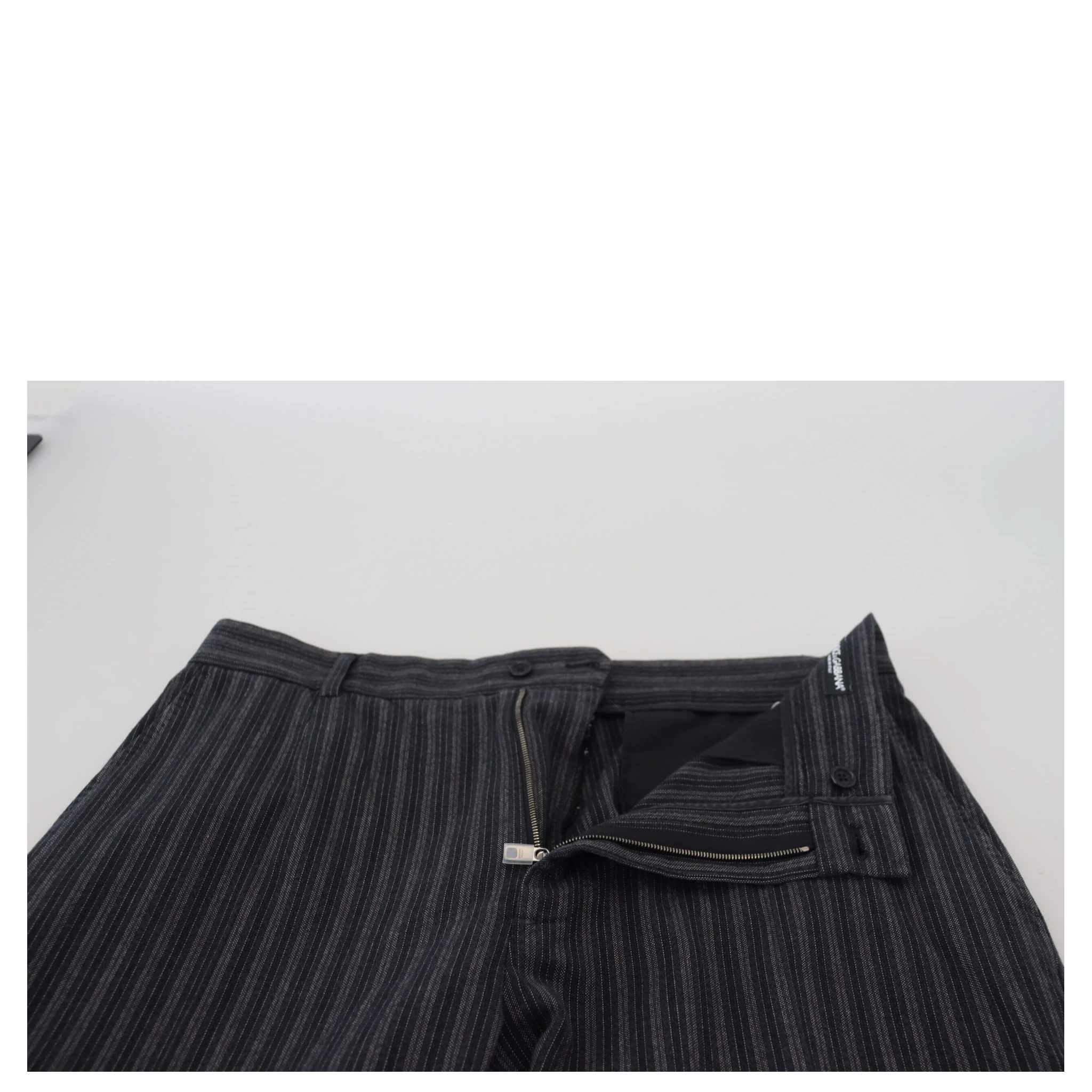 Dark Gray Stripes Chino Dress Pants