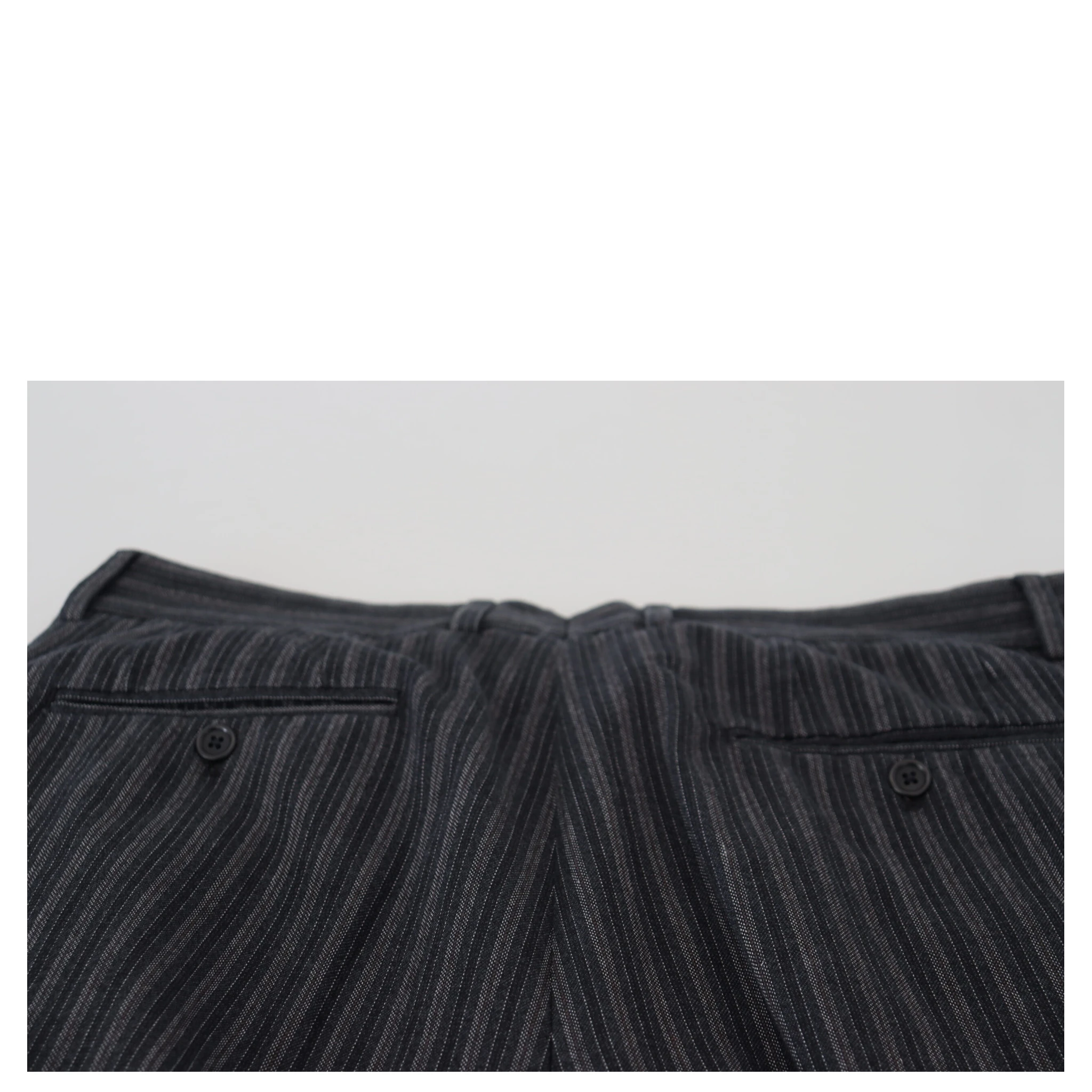 Dark Gray Stripes Chino Dress Pants