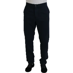 Blue Cotton Dress Formal Men Pants