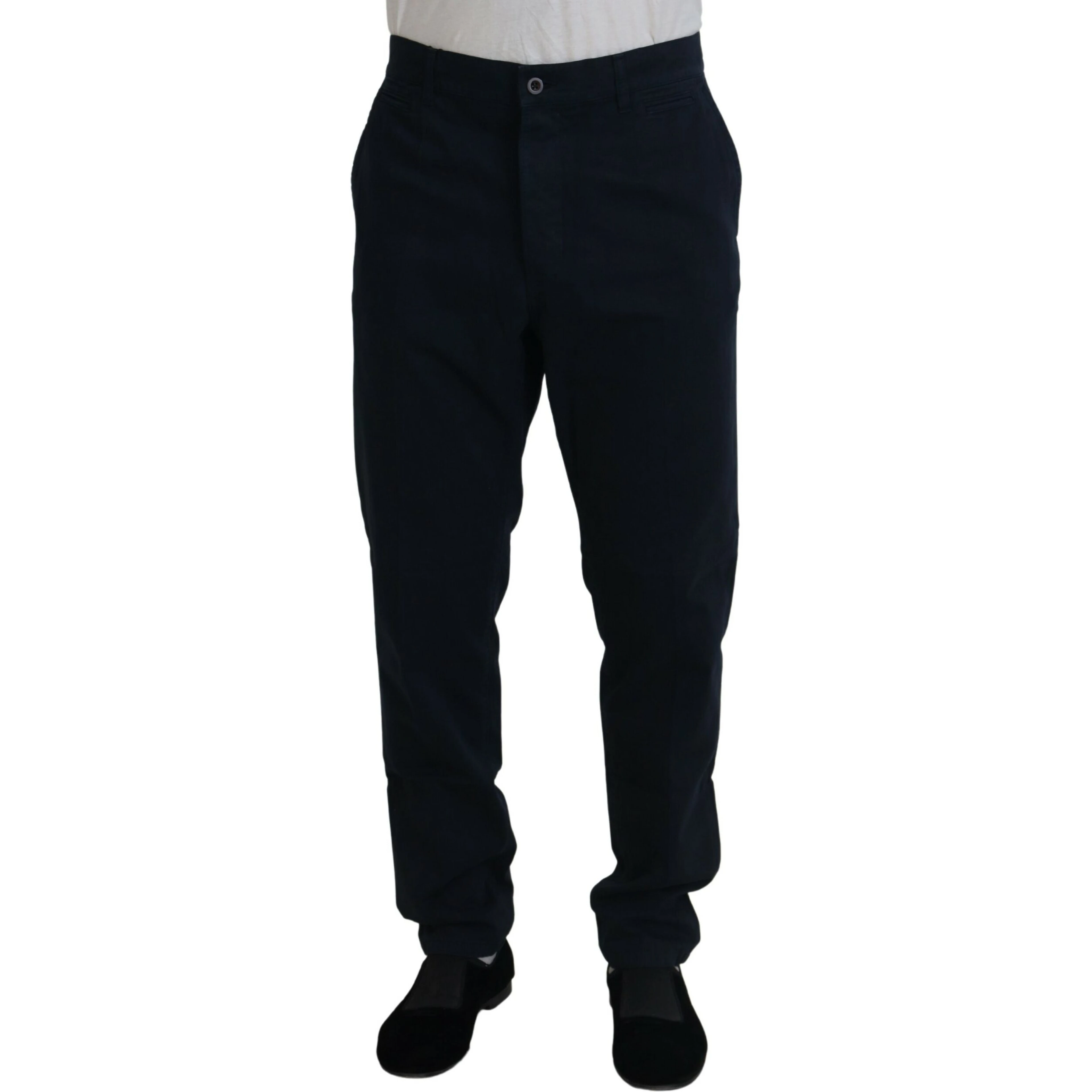 Blue Cotton Dress Formal Men Pants
