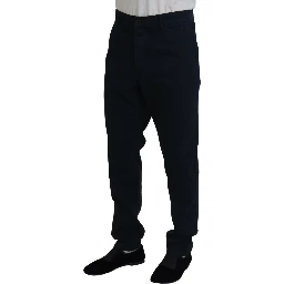 Blue Cotton Dress Formal Men Pants