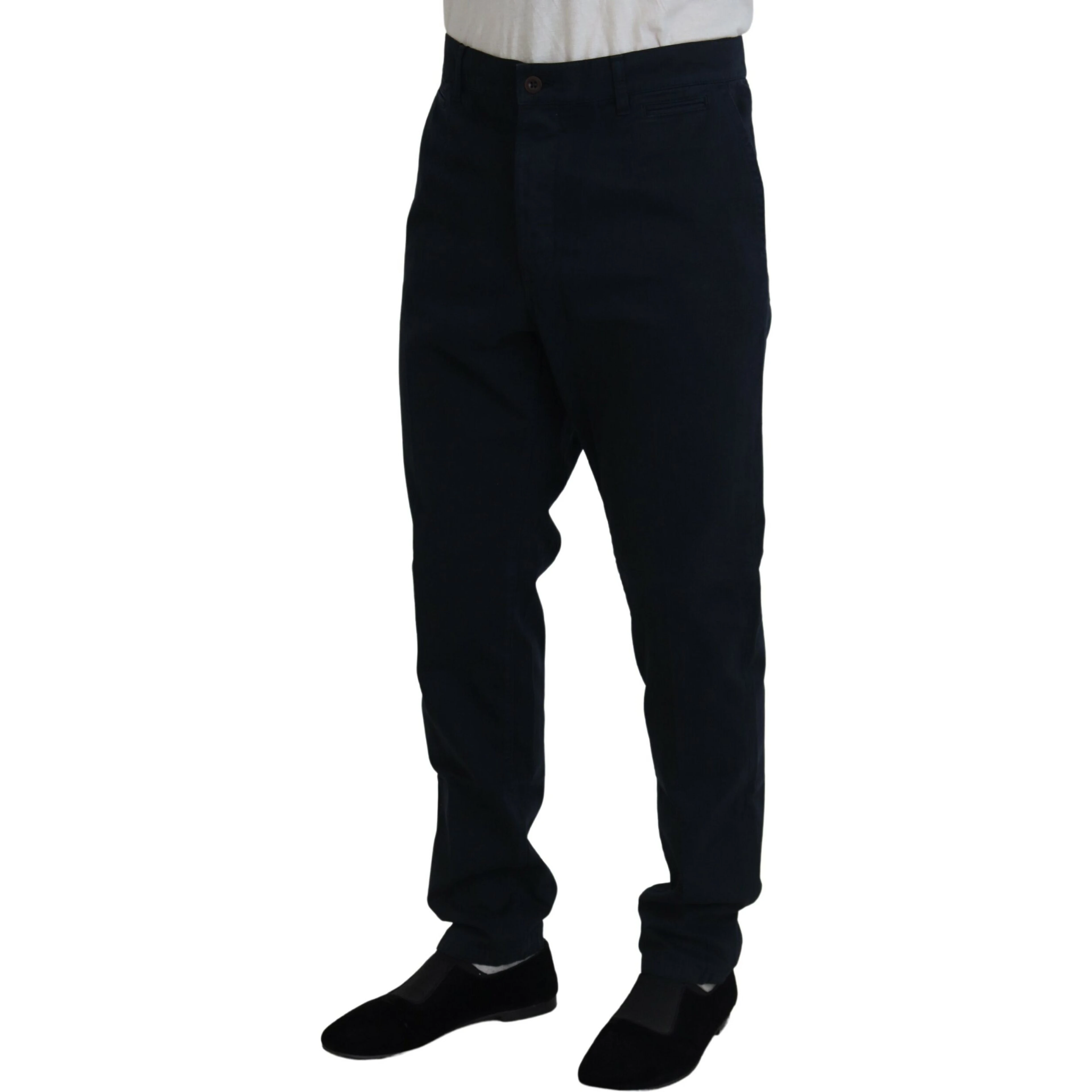 Blue Cotton Dress Formal Men Pants