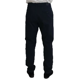 Blue Cotton Dress Formal Men Pants