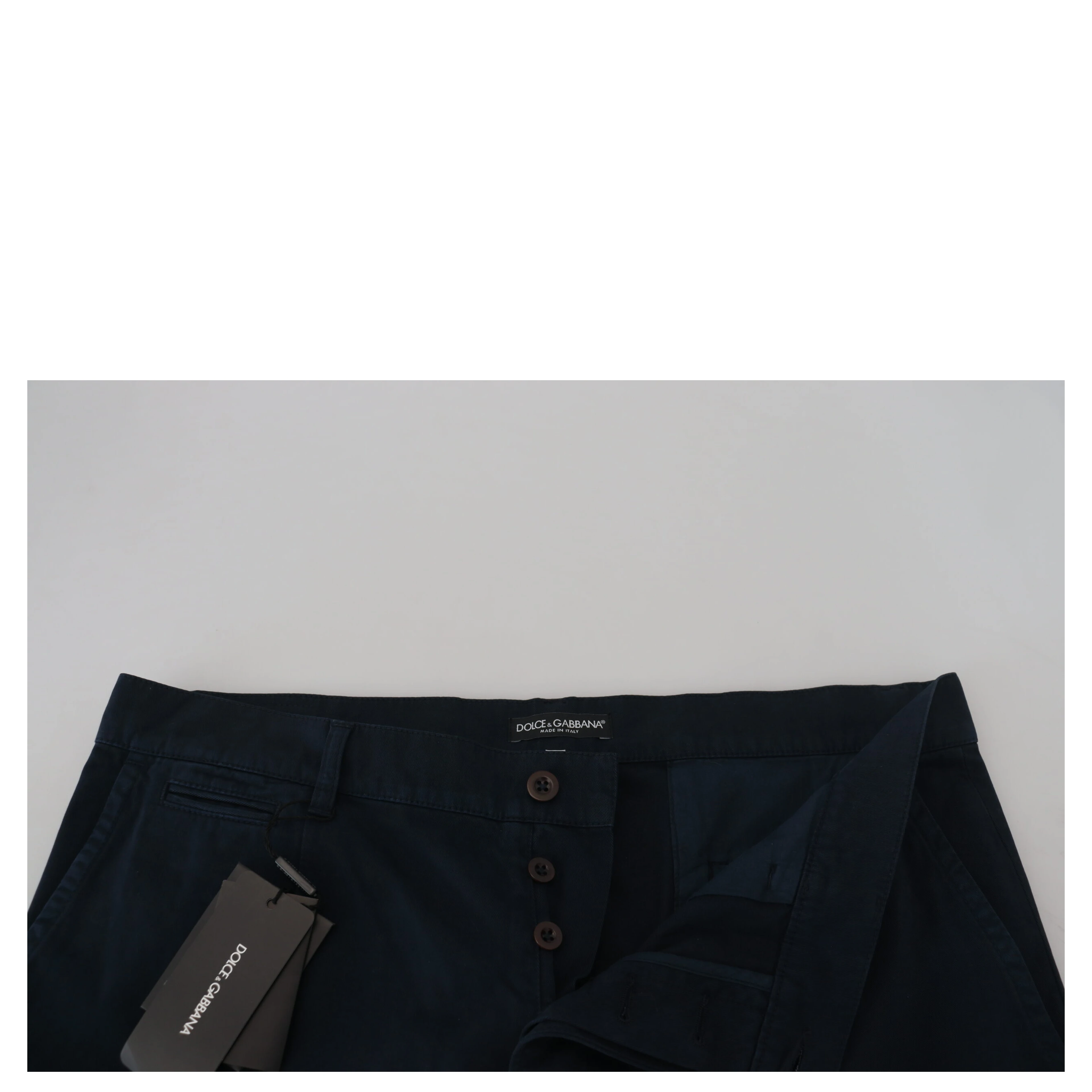 Blue Cotton Dress Formal Men Pants