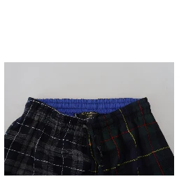 Multicolor Checkered Wool Men Jogger Pants