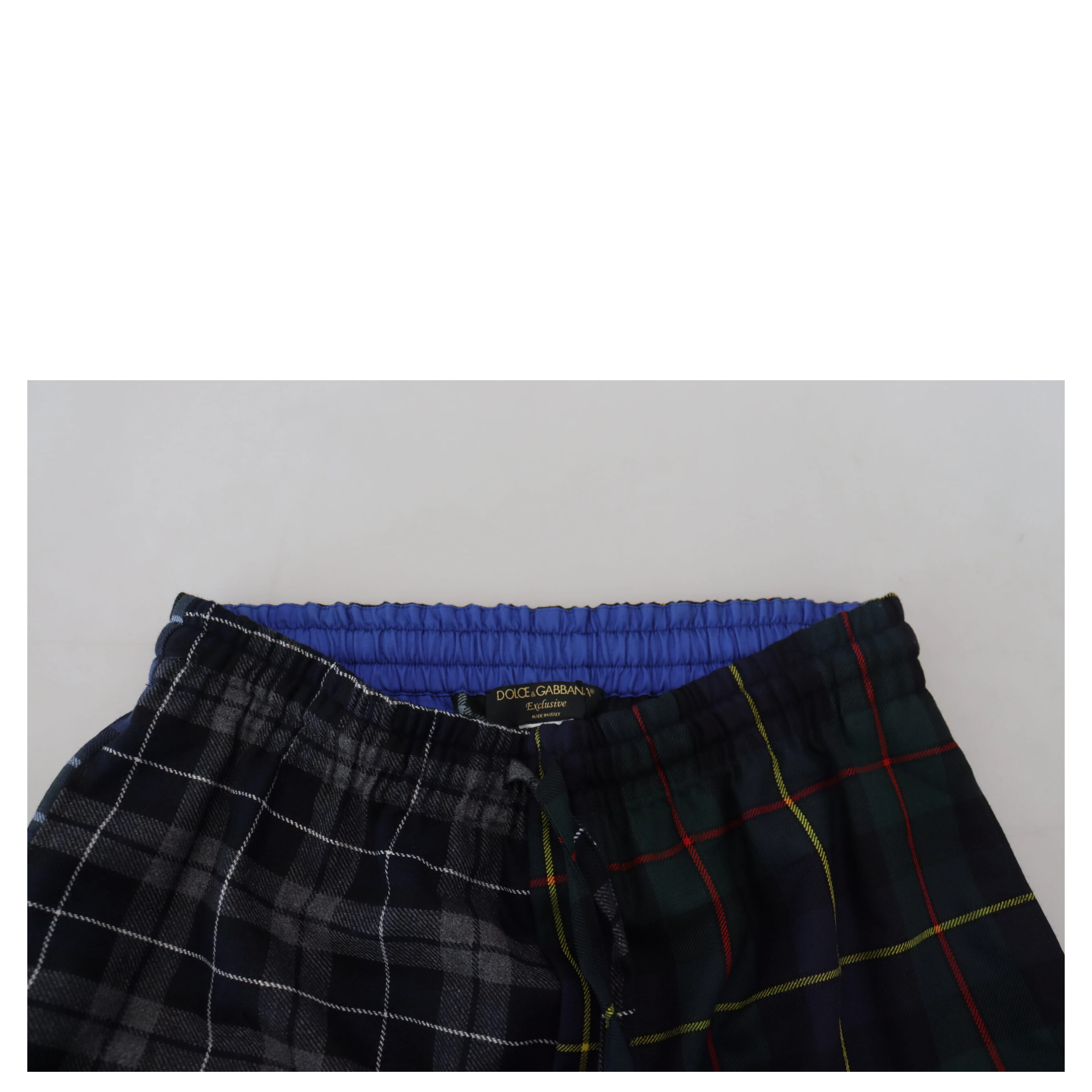 Multicolor Checkered Wool Men Jogger Pants