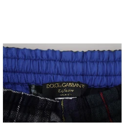 Multicolor Checkered Wool Men Jogger Pants