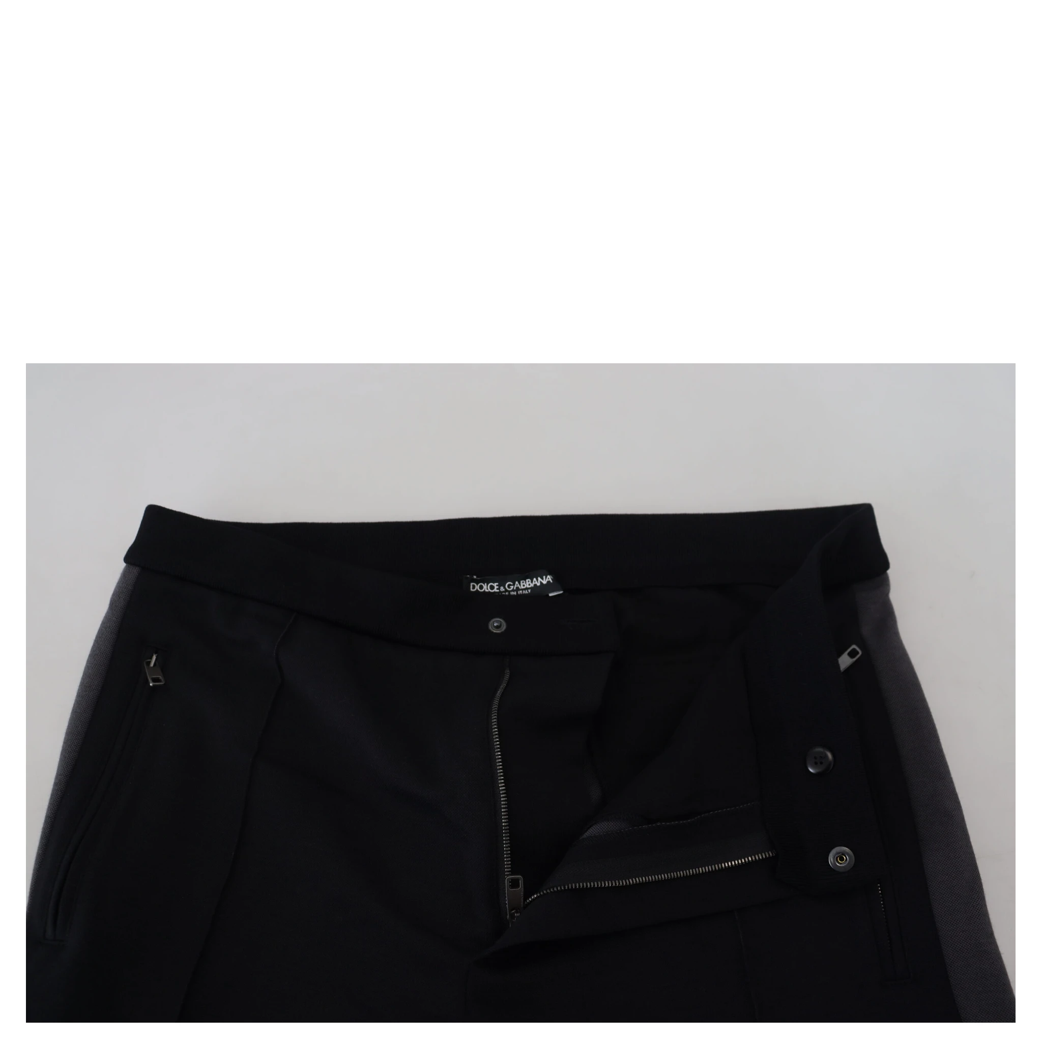 Black Wool Horseshoe Jogger Pants