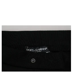 Black Wool Horseshoe Jogger Pants