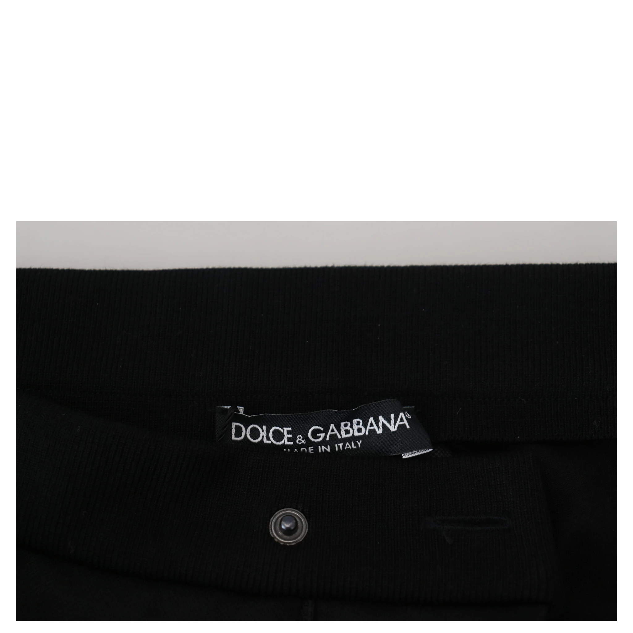 Black Wool Horseshoe Jogger Pants