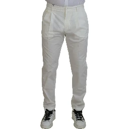 White Cotton Skinny Chino Pants