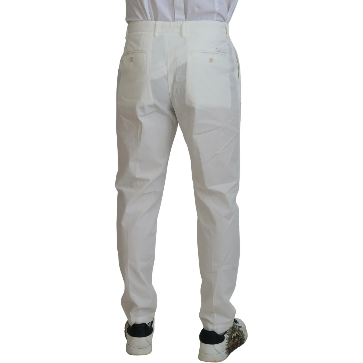White Cotton Skinny Chino Pants