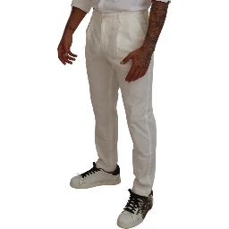 White Cotton Skinny Chino Pants