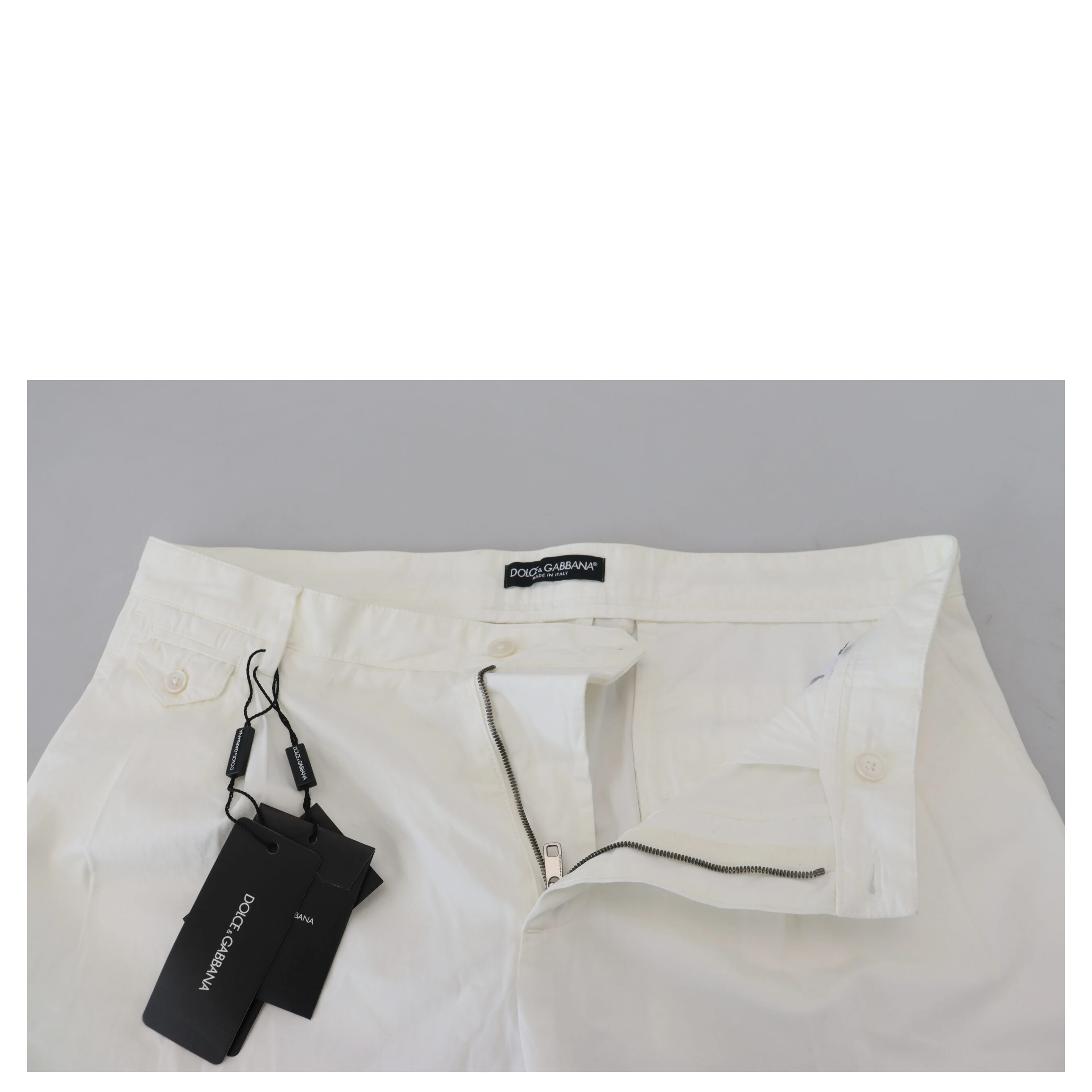 White Cotton Skinny Chino Pants