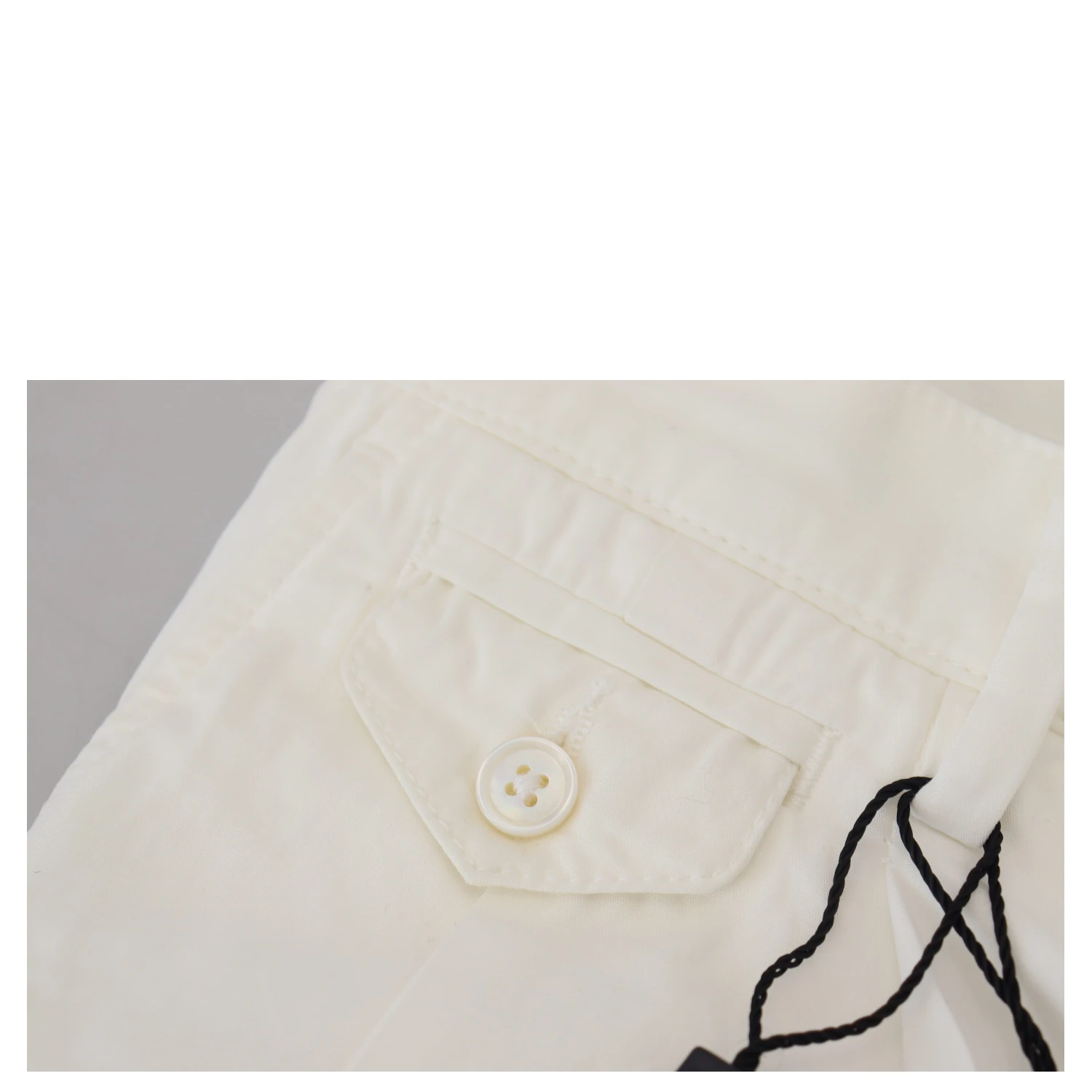 White Cotton Skinny Chino Pants