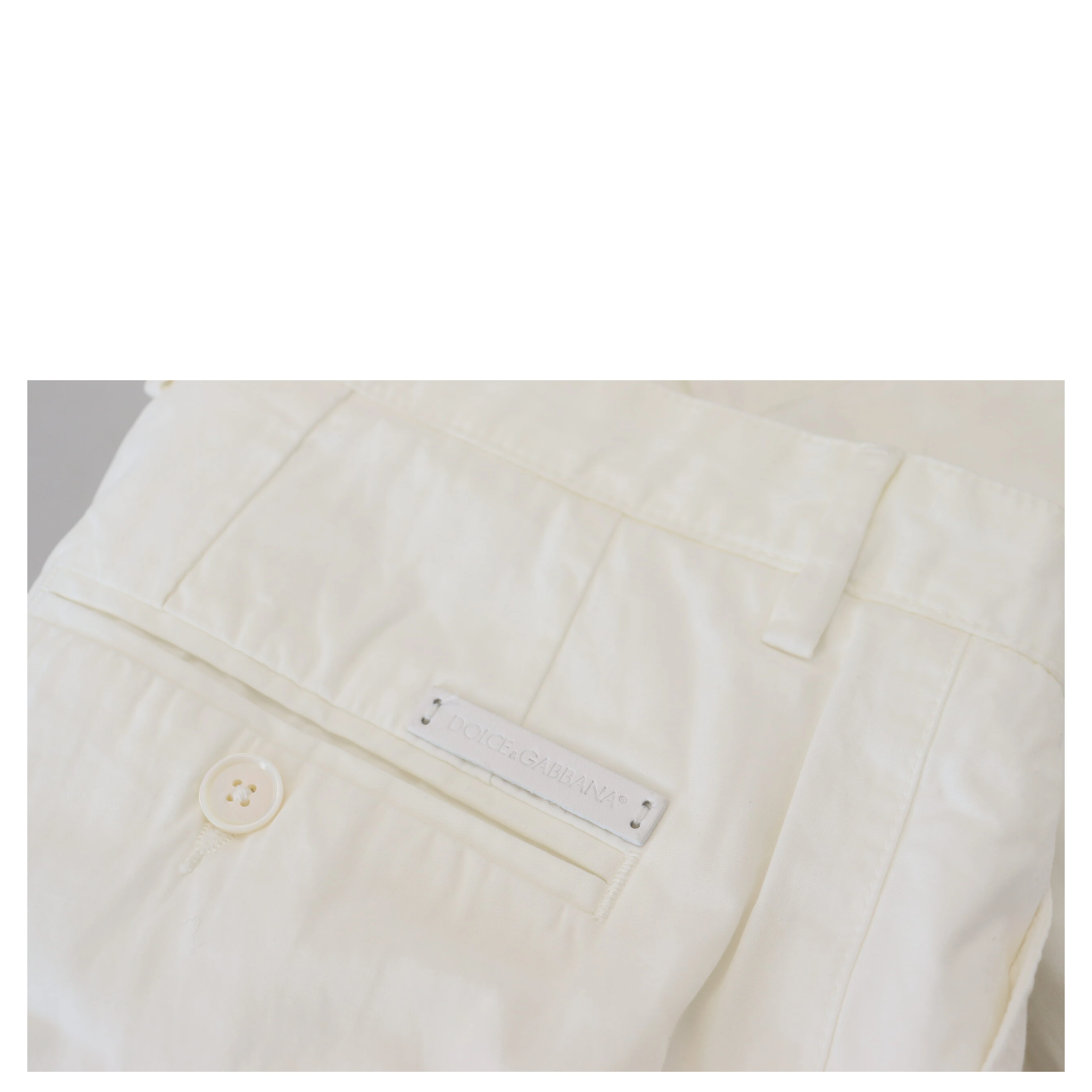 White Cotton Skinny Chino Pants