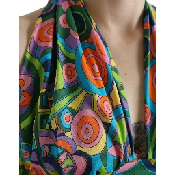 Multicolor Halter Sleeveless Cropped Tank Top