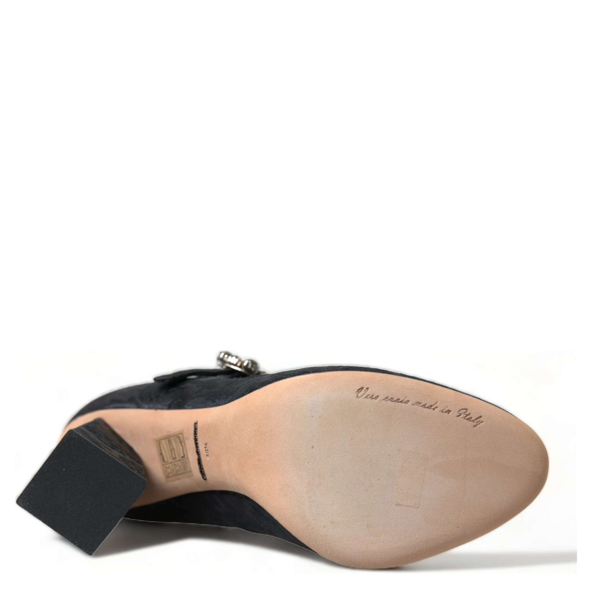 Black Brocade Mary Janes Heels Pumps Shoes