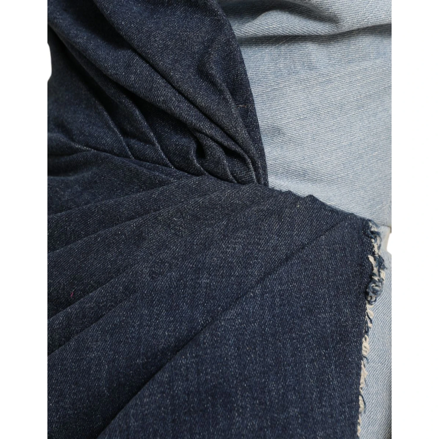 Blue Patchwork Two Tone Denim Mini Dress