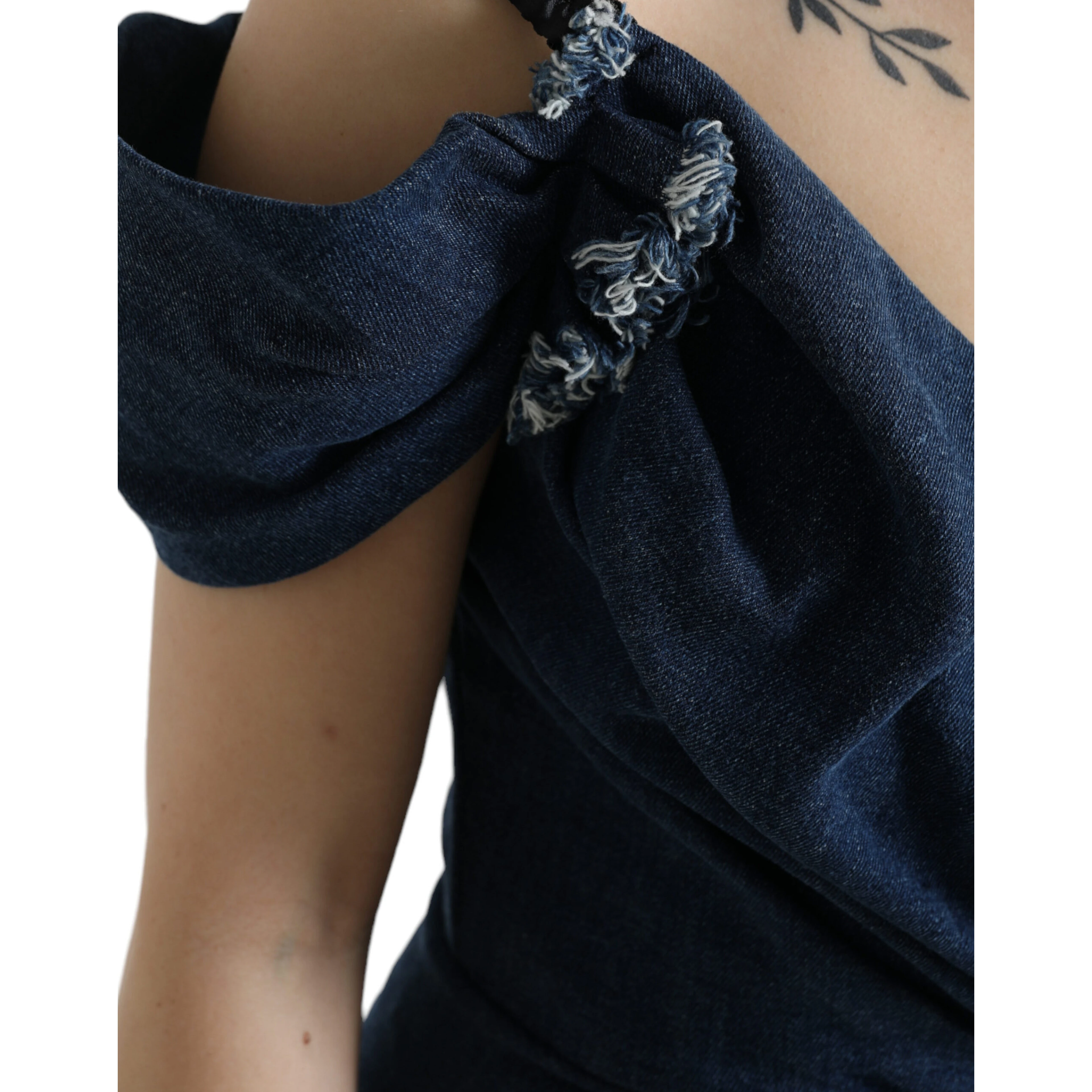 Blue Patchwork Two Tone Denim Mini Dress