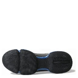 Black Blue Rubber Knit Slip On Low Top Sneakers Shoes
