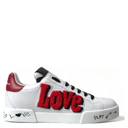 White Love Patch Portofino Classic Sneakers Shoes