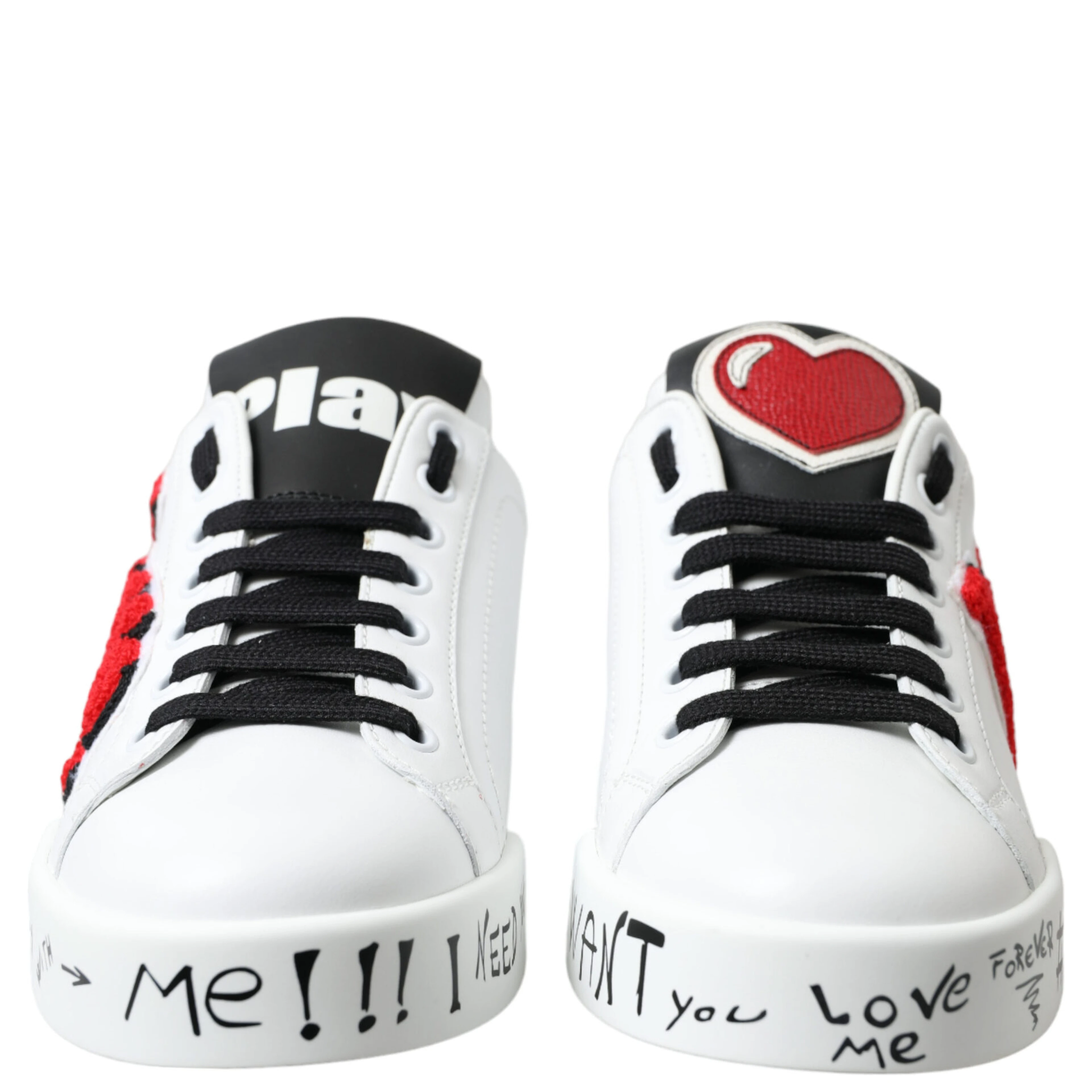 White Love Patch Portofino Classic Sneakers Shoes