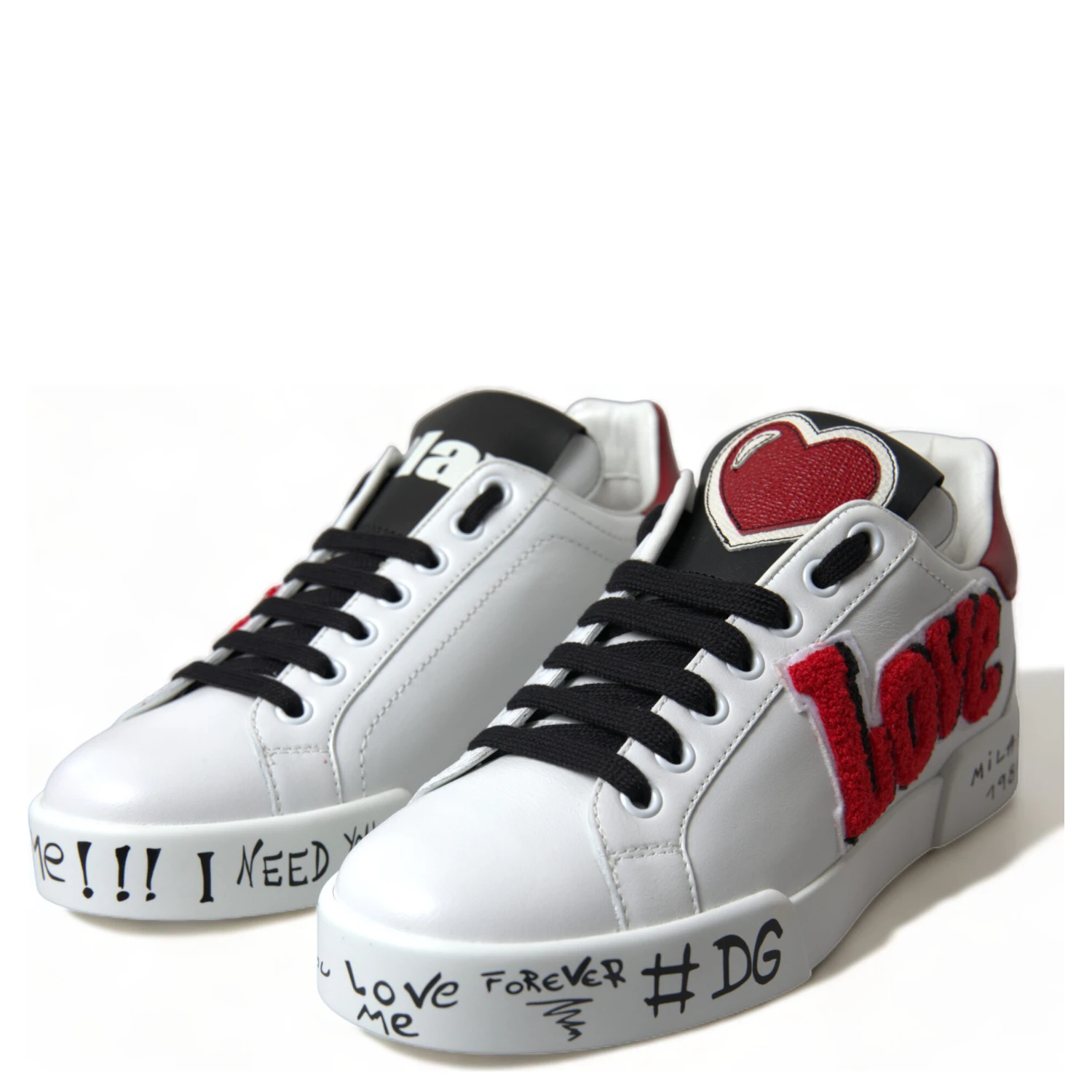 White Love Patch Portofino Classic Sneakers Shoes